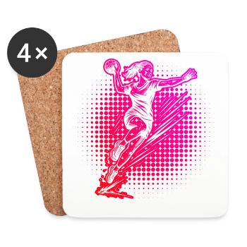 Ein Motiv nur für Handball fuer Frauen - Untersetzer (4er-Set) - Weiß - Vorne