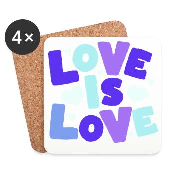 Love is Love Pastel Hearts - Untersetzer (4er-Set) - Weiß - Vorne