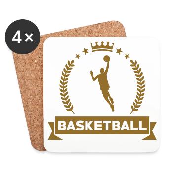Basket Ball / Basketball / Basktet-Ball / Sport - Dessous de verre (lot de 4) - blanc - Devant