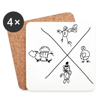 Doodle Core - Coasters (set of 4) - white - Front