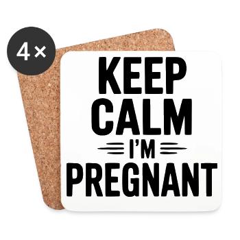 Keep Calm I'm Pregnant - Coasters (set of 4) - white - Front