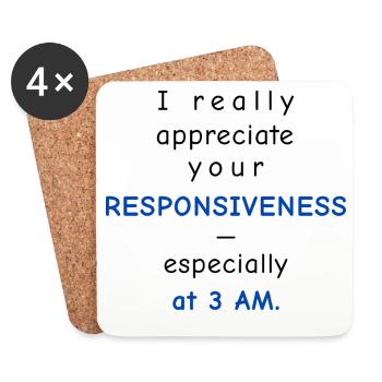 Baby Performance Review – Responsiveness - Coasters (set of 4) - white - Front