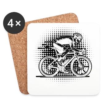 Kurz und klar Roadbike - Untersetzer (4er-Set) - Weiß - Vorne