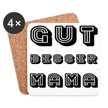 GOOD BETTER MOM - Coasters (set of 4) - white - Front