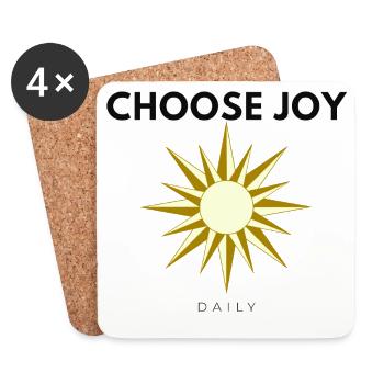 Wählen Sie Joy Daily Minimal Sun Quote Design - Untersetzer (4er-Set) - Weiß - Vorne