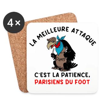 La_meilleure_attaque_c-est_la_patience_parisiens - Dessous de verre (lot de 4) - blanc - Devant