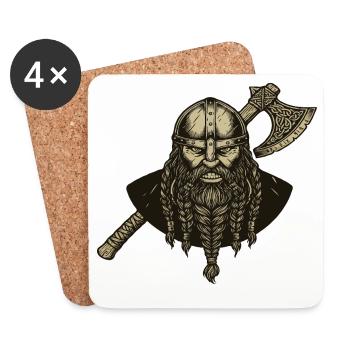 Légende viking viking marin Odin Raven Fighter - Dessous de verre (lot de 4) - blanc - Devant