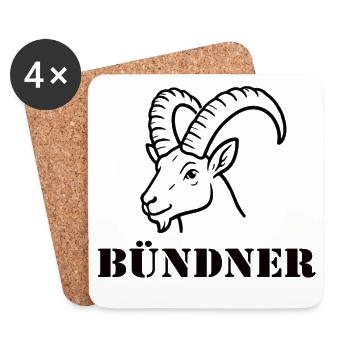 Graubünden Alpine Bock - Coasters (set of 4) - white - Front