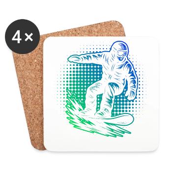 Snowboard Power Snowboard Design - Untersetzer (4er-Set) - Weiß - Vorne