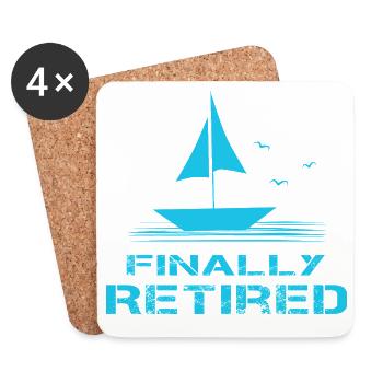 Finally Retirement Sailboat Pension Pension - Coasters (set of 4) - white - Front