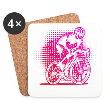 Road Bike Vibes pour vélo de route - Dessous de verre (lot de 4) - blanc - Devant
