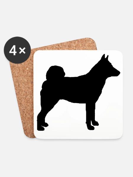 Norwegischer Elchhund - Untersetzer (4er-Set) - Weiß