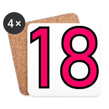 18. 18 JAHRE ALT. 18-JÄHRIGES JUBILÄUM. 18. GEBURTSTAG. - Untersetzer (4er-Set) - Weiß - Vorne