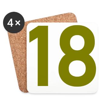 18. 18 JAHRE ALT. 18-JÄHRIGES JUBILÄUM. 18. GEBURTSTAG. - Untersetzer (4er-Set) - Weiß - Vorne