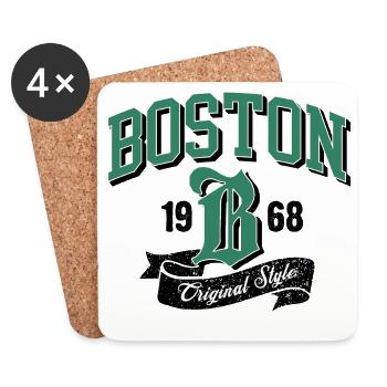 Boston City Logo Originalstil - Untersetzer (4er-Set) - Weiß - Vorne