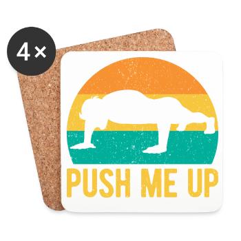 Fitness Fanatics Push Me Up Calisthenics Gym - Coasters (set of 4) - white - Front