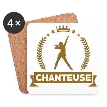 Singer – melody, female voice, passion, stage - Coasters (set of 4) - white - Front