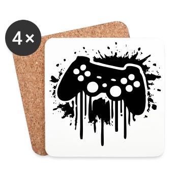 gaming zocker kontroller  - Untersetzer (4er-Set) - Weiß - Vorne
