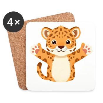 Baby Jaguar - Coasters (set of 4) - white - Front