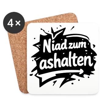 Niad zum ashalten - Untersetzer (4er-Set) - Weiß - Vorne