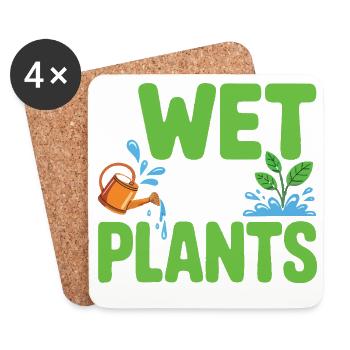 I Wet My Plants Garten Wortspiel - Untersetzer (4er-Set) - Weiß - Vorne