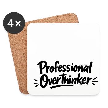 Professional OVERTHINKER Minimalistisch - Untersetzer (4er-Set) - Weiß - Vorne
