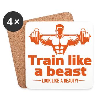 Train like a beast - look like a beauty - Coasters (set of 4) - white - Front