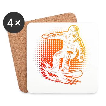 Direkte Snowboard Aussage - Untersetzer (4er-Set) - Weiß - Vorne