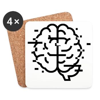 Brain Glitch Headache - Coasters (set of 4) - white - Front