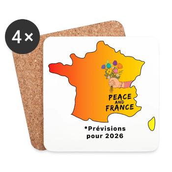 Peace_and_France_contour_meteo - Untersetzer (4er-Set) - Weiß - Vorne