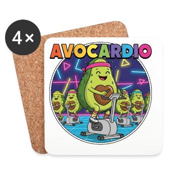 Avocardio Neon Gym-Avocado - Untersetzer (4er-Set) - Weiß - Vorne