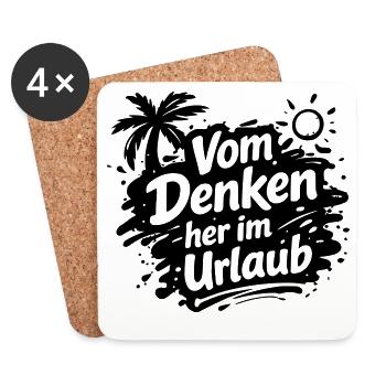 Penser en vacances - Dessous de verre (lot de 4) - blanc - Devant