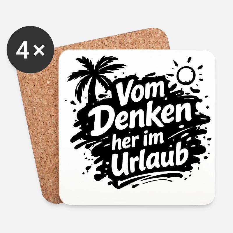Vom Denken her im Urlaub - Untersetzer (4er-Set) - Weiß