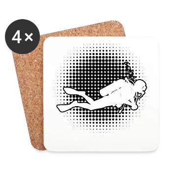 Statement for all diving - Coasters (set of 4) - white - Front