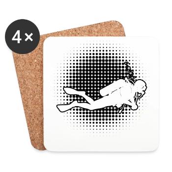 Statement for all diving - Coasters (set of 4) - white - Front