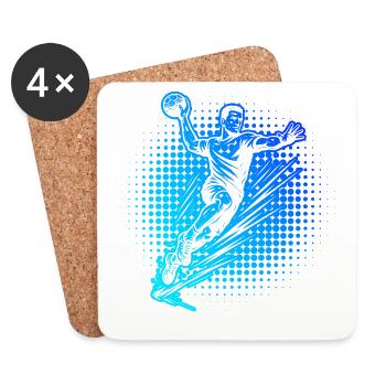 Funny handball motif for men - Coasters (set of 4) - white - Front