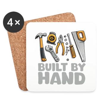 Built by Hand – Werkzeug Illustration - Untersetzer (4er-Set) - Weiß - Vorne