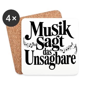 Musik sagt das Unsagbare Musiker Spruch - Untersetzer (4er-Set) - Weiß - Vorne
