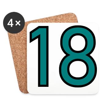 18. 18 JAHRE ALT. 18-JÄHRIGES JUBILÄUM. 18. GEBURTSTAG. - Untersetzer (4er-Set) - Weiß - Vorne