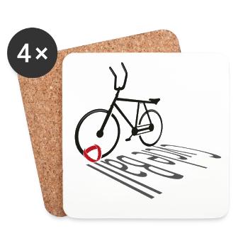 Cycling ball, cycleball, indoor cycling - Coasters (set of 4) - white - Front