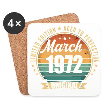 Jahrgang 1972, März 1972 - Untersetzer (4er-Set) - Weiß - Vorne