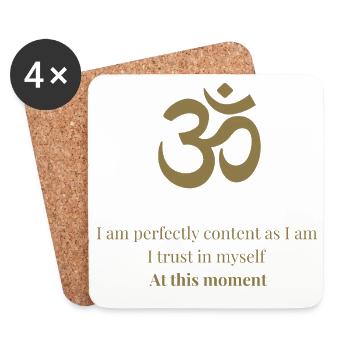 OM Mantra – I am perfectly content - Coasters (set of 4) - white - Front