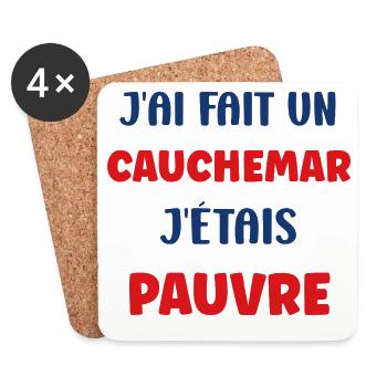 I had a nightmare, I was poor - Coasters (set of 4) - white - Front