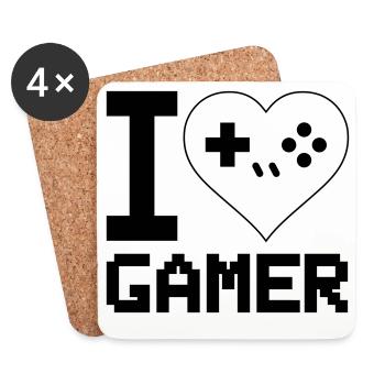 I Love Gamer - Coasters (set of 4) - white - Front