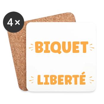 Attention Biquet en Liberté - Coasters (set of 4) - white - Front