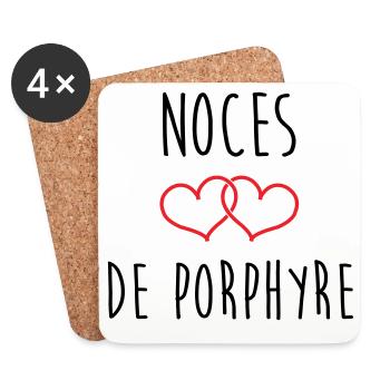 Porphyry Wedding 33 Years of Marriage - Coasters (set of 4) - white - Front