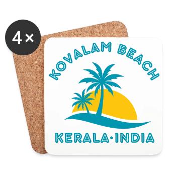 Kovalam Beach Kerala Sonnenuntergang - Untersetzer (4er-Set) - Weiß - Vorne