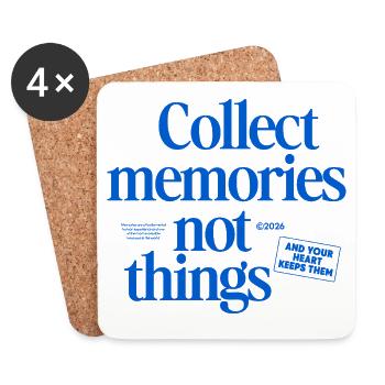 Memories instead of things – Collect memories - Coasters (set of 4) - white - Front
