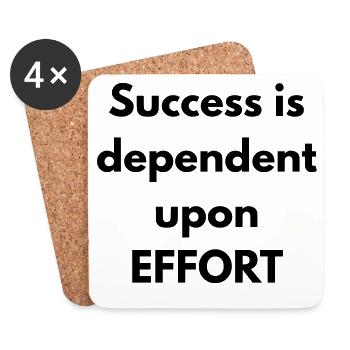 Success is dependent upon effort - Coasters (set of 4) - white - Front