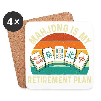 Le Mahjong, c’est mon plan de retraite. Drôle. - Dessous de verre (lot de 4) - blanc - Devant
